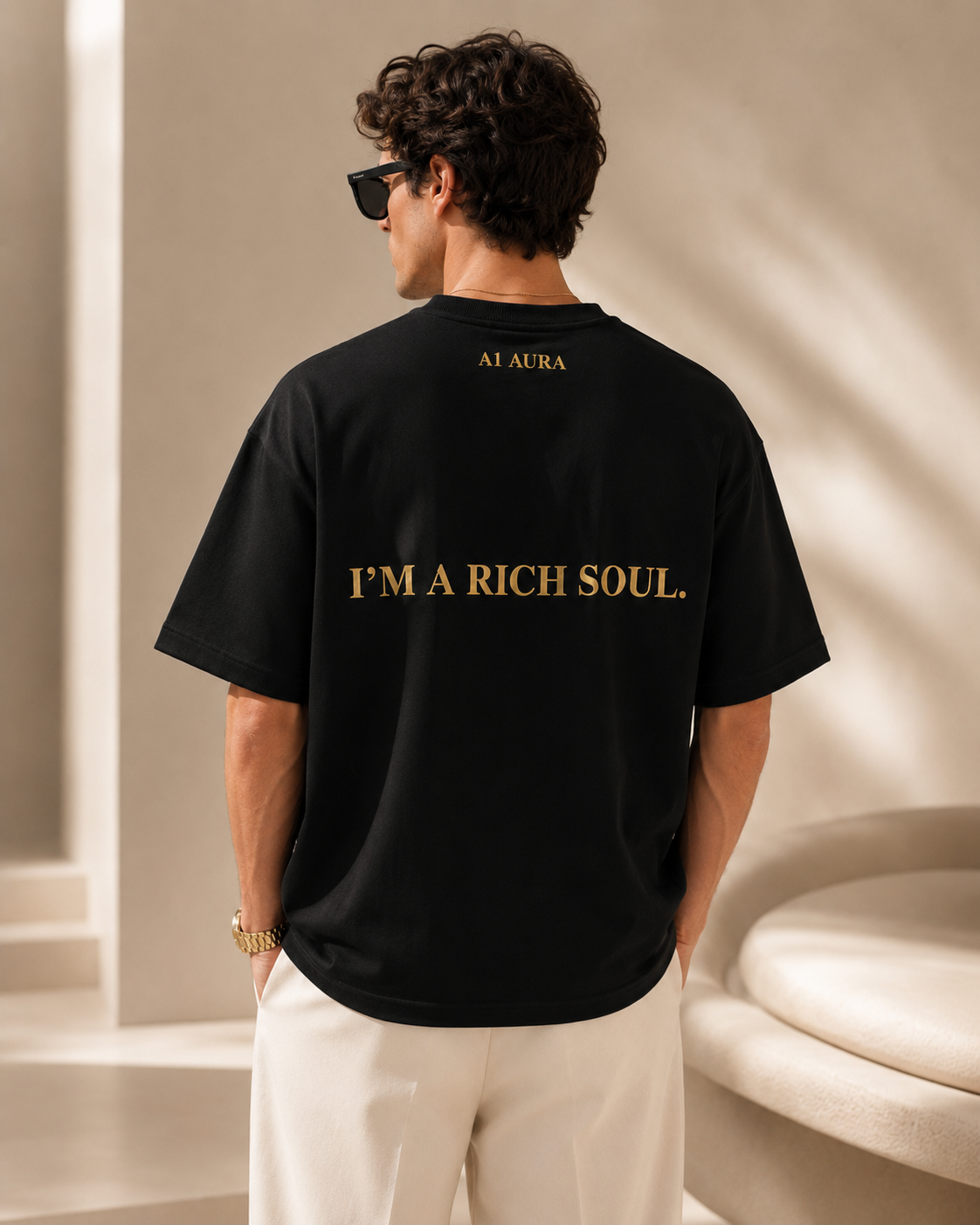A1 AURA high quality Rich Soul Oversized Luxury TShirt – Tee For The Wealthy Rich